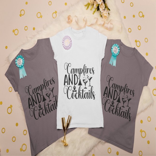 Camiseta Camfire and Cocktails Bachelorette Bride (Criador carregado)