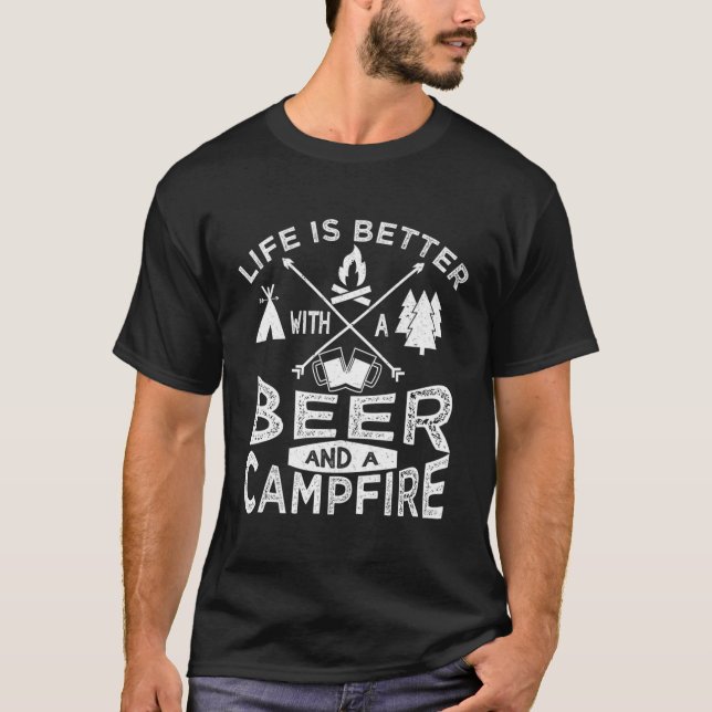 Camiseta Camg Beer Campfire Tent (Frente)