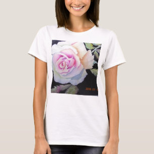 Camiseta Cami cor-de-rosa da aguarela das mulheres