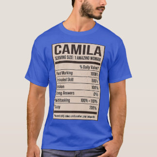 Camiseta Camila Nutrition Facts Name Nickname Alias Title F