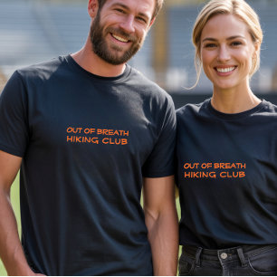 Camiseta Caminhada acampamento trekking humor laranja