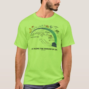Camiseta Caminhada ao longo do espaço temporal da evoluç