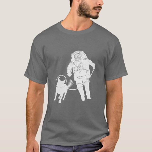 Camiseta Caminhada canina do espaço (Frente)