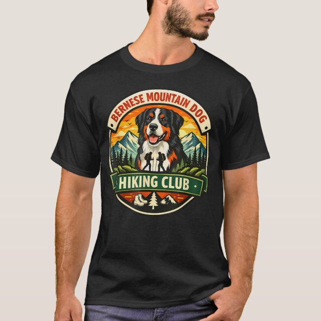 Camiseta Caminhada com Cão de Montanha Bernês (Frente)