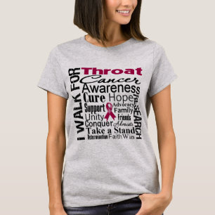 Camiseta Caminhada da consciência do cancer de garganta