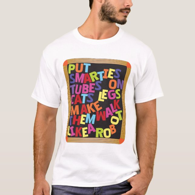 Camiseta Caminhada de gatos como um robô (Frente)