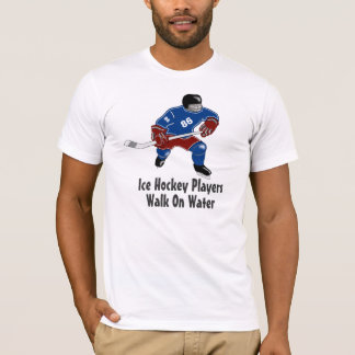 Camiseta Caminhada dos jogadores de hóquei em gelo no azul