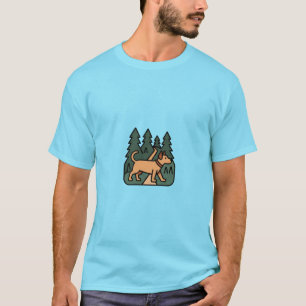 Camiseta caminhada na floresta
