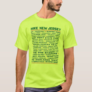Camiseta Caminhada New-jersey (fugas) - verde da segurança