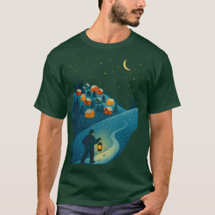 Camiseta Caminhada Noturna com Lanterna na Vila de Inverno