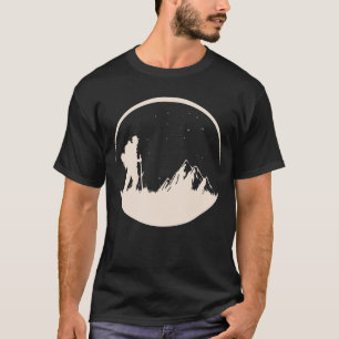 Camiseta Caminhada Noturna Estrelas Montanhas