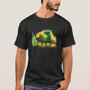 Camiseta Caminhada Panda Vermelho Mochilão Montanha Florest