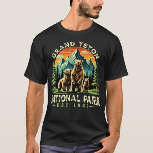 Camiseta Caminhada Parque Nacional Grand Teton Wyoming Urso