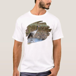 Camiseta Caminhando Alto, Grou-de-pescoço-vermelho