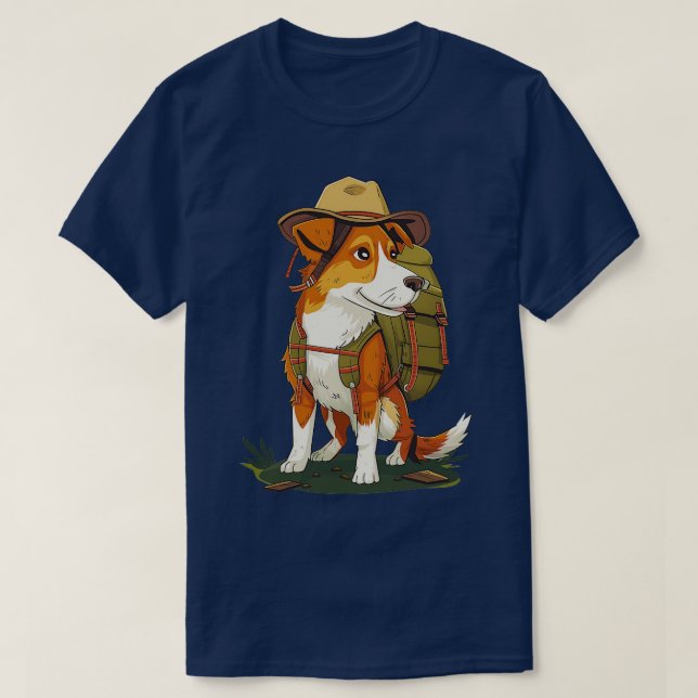 Camiseta Caminhando com Cachorro (Frente do Design)