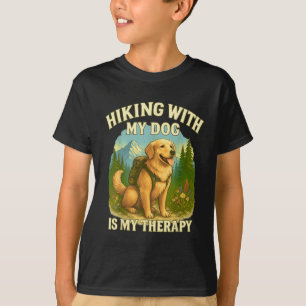 Camiseta Caminhando com meu cachorro engraçado Golden Retri
