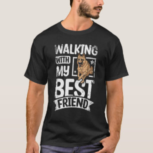 Camiseta Caminhando com meu melhor amigo pastor alemão