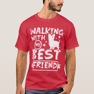 Camiseta Caminhando com meu melhor amigo yorkie boy