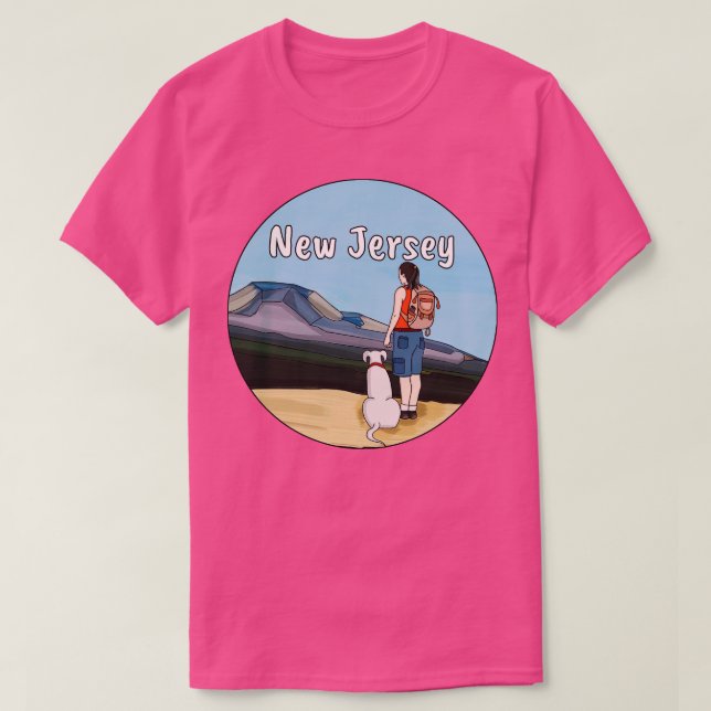 Camiseta Caminhando de Nova Jersey (Frente do Design)