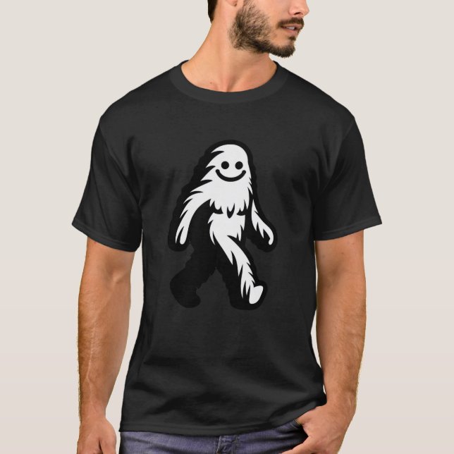 Camiseta Caminhando Pé Grande - Sorrindo Sasquatch Funny Cr (Frente)