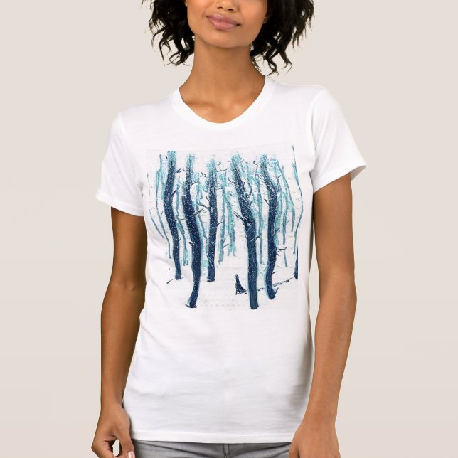 Camiseta Caminhando pela Floresta de Neve (Frente)