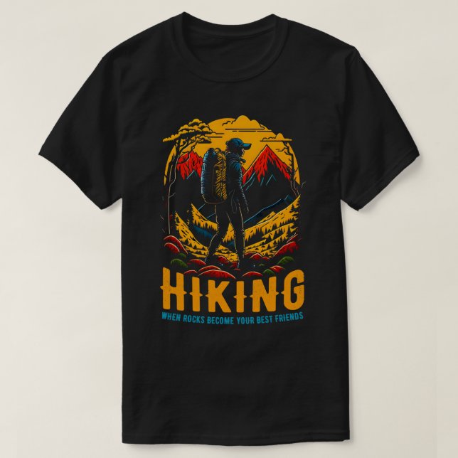 Camiseta Caminhando Quando rochas se tornam seus melhores a (Frente do Design)