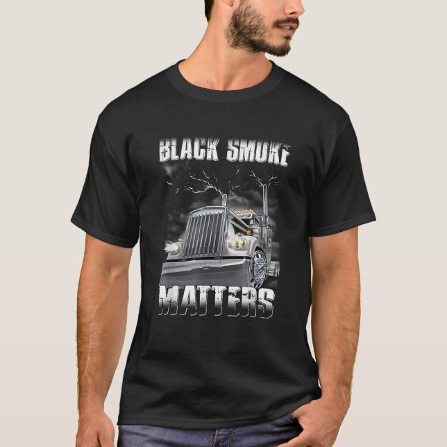 Camiseta Caminhante Bla ck Smoking Mat ter Truck Driver T S (Frente)