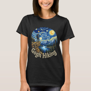 Camiseta Caminhante engraçado gogh caminhada noite estrelad