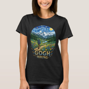 Camiseta Caminhante engraçado noite estrelada arte van gogh
