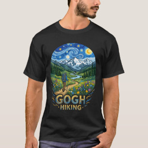 Camiseta Caminhante engraçado noite estrelada arte van gogh
