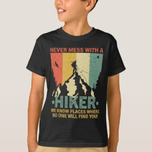 Camiseta Caminhante Vintage Engraçado Nunca Mexa Com Um Cam