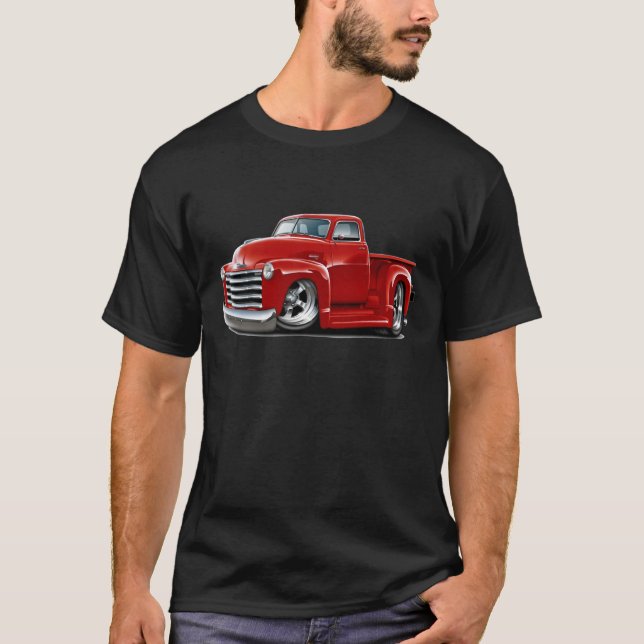 Camiseta Caminhão 1950-52 do vermelho de Chevy (Frente)