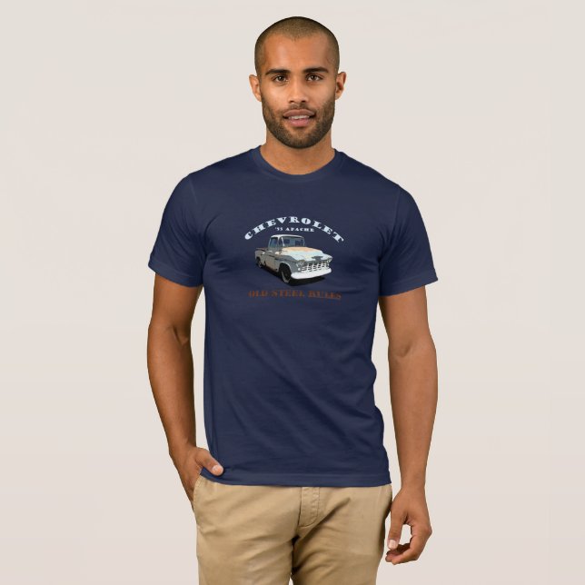 Camiseta Caminhão 1955 de Chevrolet Apache. Regras de aço (Frente Completa)