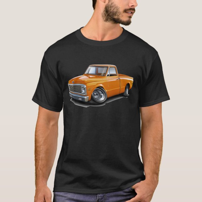 Camiseta Caminhão 1970-72 da laranja de Chevy C10 (Frente)