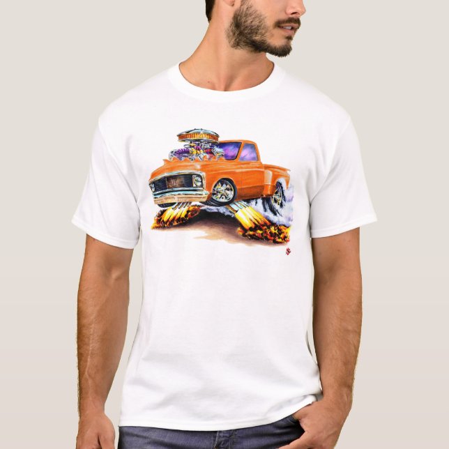 Camiseta Caminhão 1970-72 da laranja de Chevy C10 (Frente)