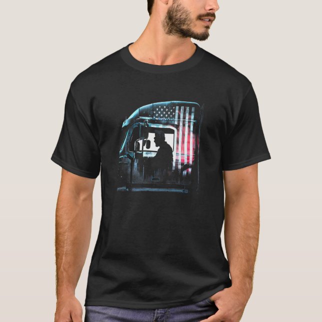 Camiseta caminhão americano Big Rigs Diesel Motorista 76 (Frente)