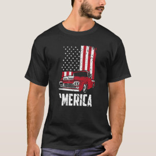 Camiseta Caminhão Antigo 'mérica Bandeira dos EUA 4 de Julh