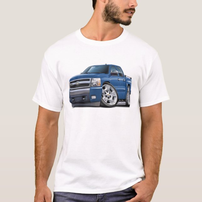 Camiseta Caminhão azul do granito de Chevy Silverado (Frente)