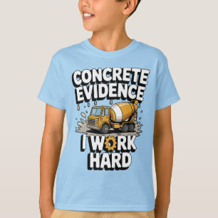 Camiseta Caminhão Betoneira Engraçado Meninos Fofos de Cons