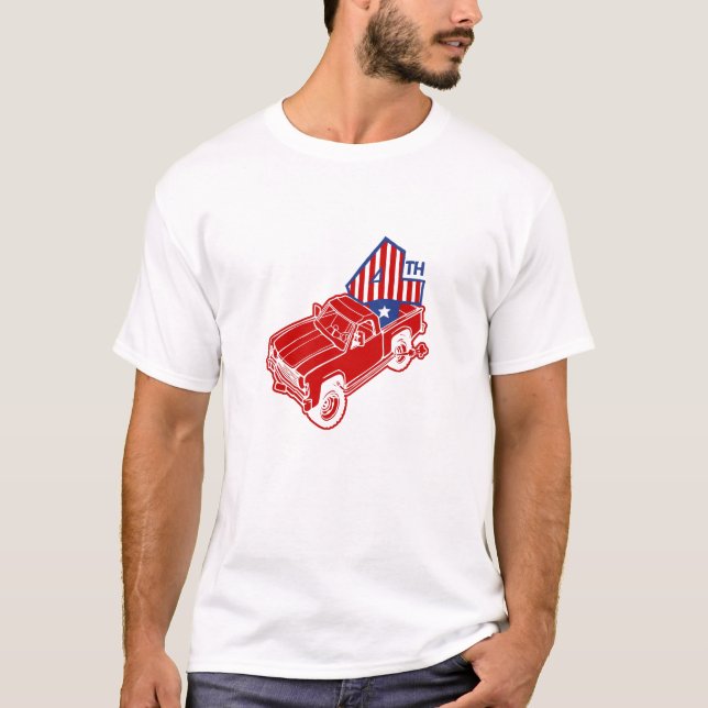 Camiseta caminhão bronco | 4º no verso | 4 de julho (Frente)