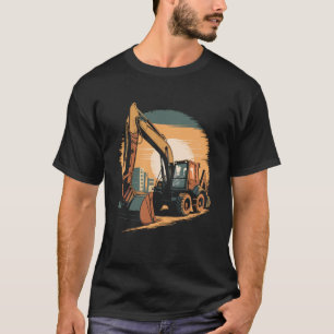 Camiseta Caminhão carregadeira retroescavadeira amarelo leg