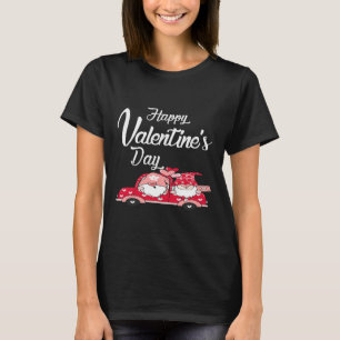 Camiseta Caminhão Casal Caminhão Vermelho Com Corações Feli