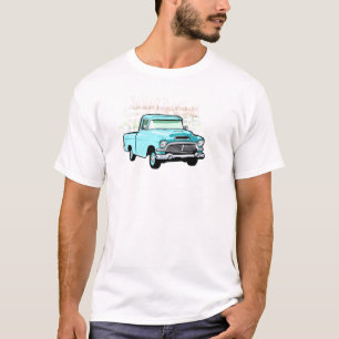 Camiseta Caminhão clássico no azul, semi recolhimento mui