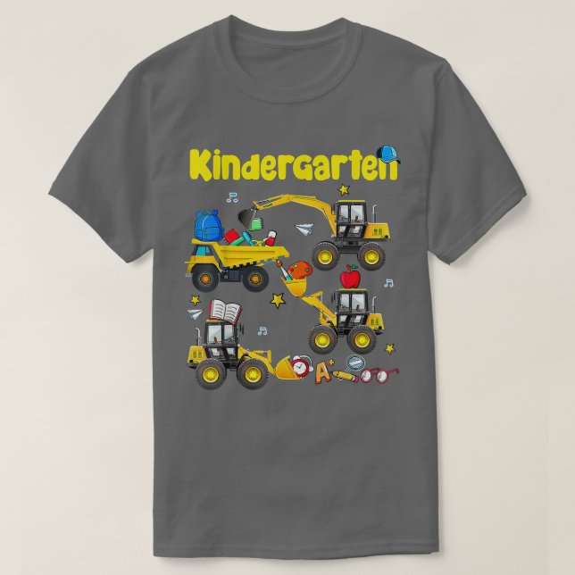 Camiseta Caminhão Construção Jardim De Infância Primeiro Di (Frente do Design)