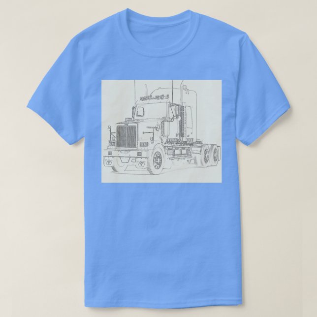 Camiseta Caminhão de abstrato de cor 15 (Frente do Design)