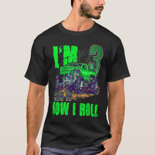Camiseta Caminhão de aniversário de 3 anos Monstro para Men