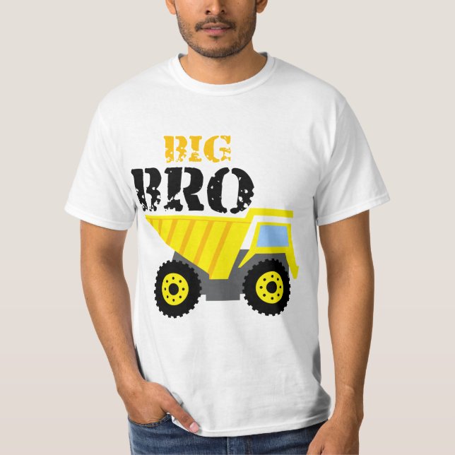 Camiseta Caminhão de Bombeiros Amarelo de Construção Big Br (Frente)