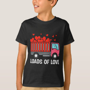 Camiseta Caminhão de Caçamba do Dia dos Namorados das Crian