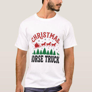 Camiseta Caminhão de Cavalos de Natal Ocidental Design de T