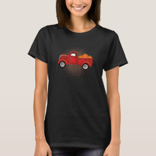 Camiseta Caminhão de Coleta Vermelho Vintage com Pumpkins o